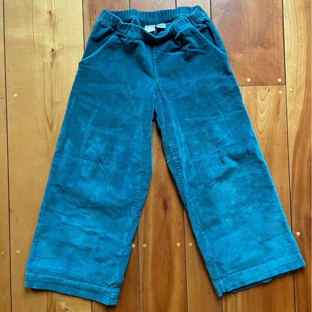 Hanna Andersson Girls Teal Corduroy Wide Leg pants